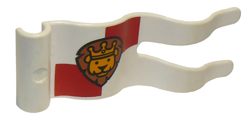 Duplo Flag Wavy 2 x 5 without Slits with Lion with Crown Pattern