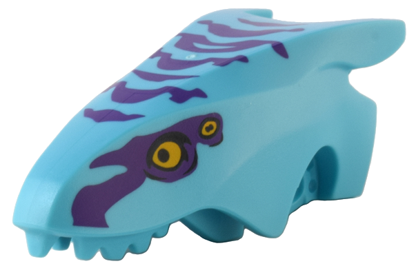Dragon Head (Avatar Ikran) Jaw Upper with Dark Purple Stripes and Bright Light Orange Eyes Pattern