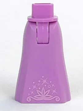 Mini Doll Hips and Skirt Full Length with Swirling Floral Design and Stardust Pattern - Thick Hinge