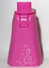 Mini Doll Hips and Skirt Full Length with Swirls and Stars Pattern - Thick Hinge