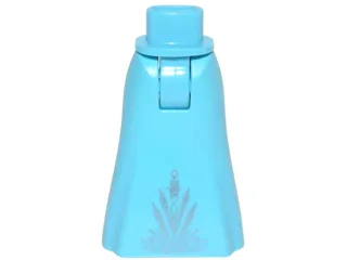 Mini Doll Hips and Skirt Full Length with Silver Ice Crystal Narrow Pattern - Thick Hinge