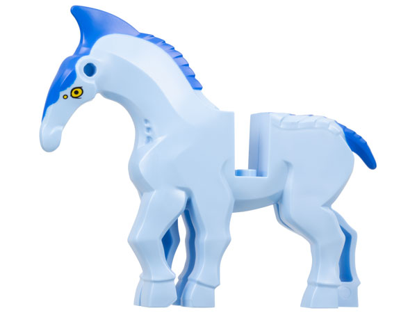 Direhorse Body with Blue Crest, Mane, and Tail, and Yellow Eyes Pattern