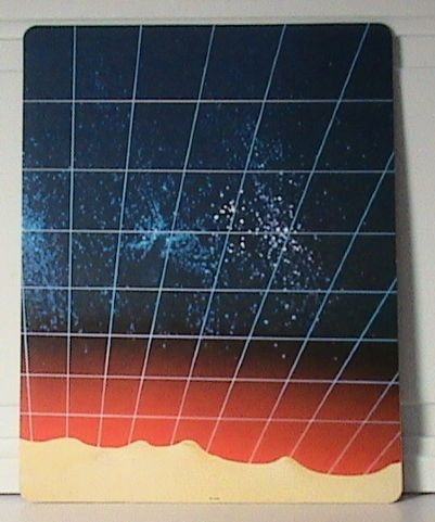 Paper Cardboard Backdrop with Space Horizon, Starfield and Grid Pattern
