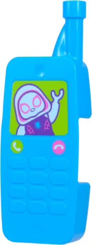 Duplo Utensil Telephone, Mobile with Keypad with Spider-Gwen (Gwen Stacy), Lime and Dark Pink Buttons with White Phones Pattern