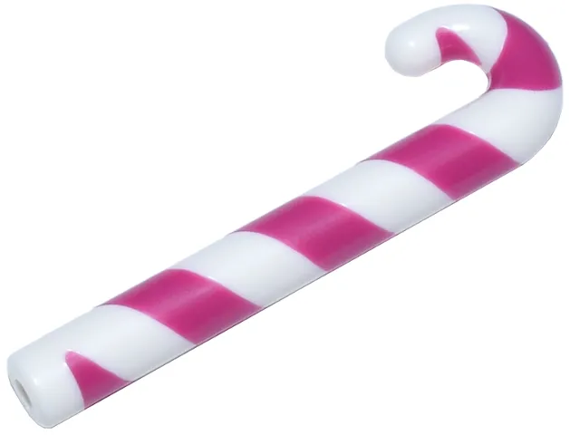Minifigure, Utensil Cane with Molded Magenta Candy Stripe Pattern