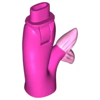 Mini Doll Hips and Mermaid / Merman Tail Assembly with Bright Pink Caudal Fin Pattern