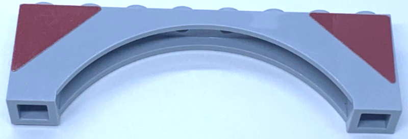 Arch 1 x 8 x 2 Raised Arch with 2 Dark Red Triangles Pattern (Stickers) - Set 75192