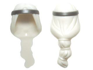 Minifigure, Hair Long with Flat Silver Headband Pattern