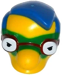 Minifigure, Head, Modified Simpsons Milhouse Van Houten with Green Mask Pattern