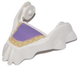 Large Figure Head Modified Chima Cat Jaw Lower with Tan Teeth and Medium Lavender Tongue Pattern