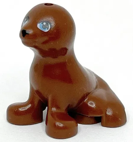 Seal, Friends Style, Sitting with Black Nose and Eyelashes, Medium Blue Eyes Pattern