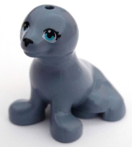 Seal, Friends Style, Sitting with Black Nose and Eyelashes, Medium Azure Eyes Pattern