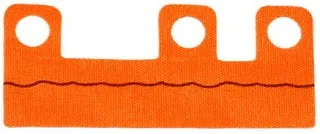 Minifigure Skirt Cloth Length 10mm with Black Wavy Line Pattern