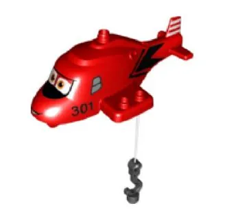 Duplo Helicopter Body Disney's Planes Closed with Attached Rope and Hook and Blade Ranger Pattern