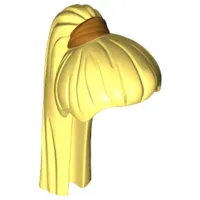 Minifigure, Hair Female Ponytail Long Straight with Hair Tie with Gold Pattern
