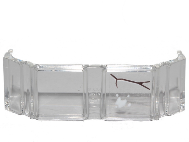 Glass for Train Front 2 x 6 x 2 with Dark Brown Scratch and White Stain Pattern (Sticker) - Set 70419