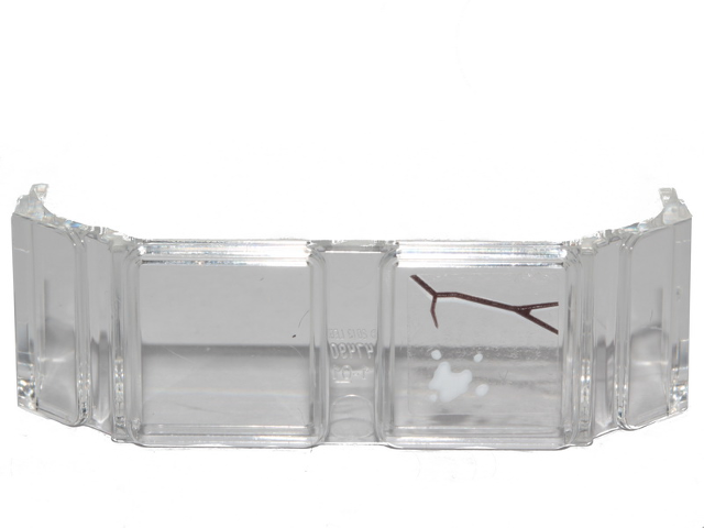 Glass for Train Front 2 x 6 x 2 with Dark Brown Scratch and White Stain Pattern (Sticker) - Set 70419