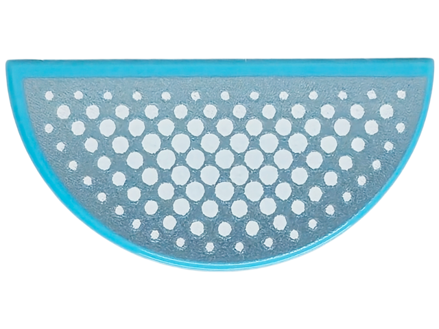 Tile, Round 1 x 2 Half with White Gradient Dots on Metallic Light Blue Background Pattern