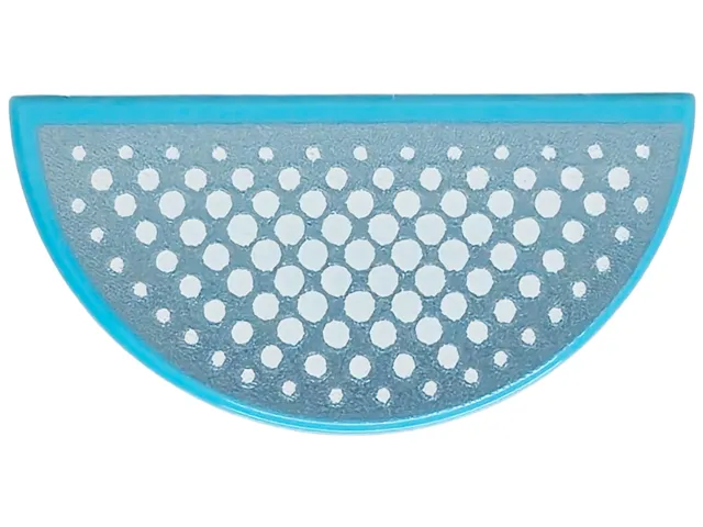 Tile, Round 1 x 2 Half with White Gradient Dots on Metallic Light Blue Background Pattern