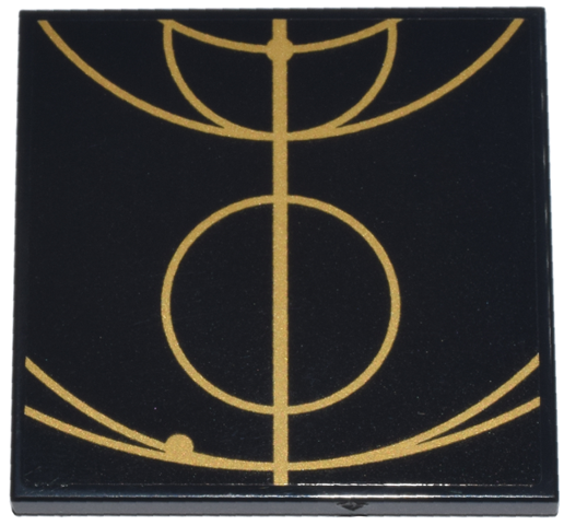 Tile 4 x 4 with Gold Concentric Circles Celestial Star Chart Pattern 4 (Sticker) - Set 75385