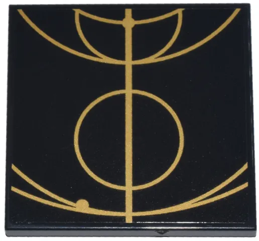 Tile 4 x 4 with Gold Concentric Circles Celestial Star Chart Pattern 4 (Sticker) - Set 75385