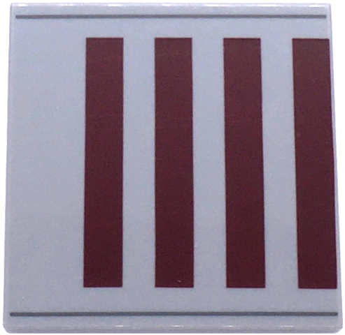 Tile 4 x 4 with SW Dark Red Rectangles and Dark Bluish Gray Lines Pattern