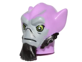 Minifigure, Head, Modified SW Lasat with Light Bluish Gray Face, Black Beard and Sideburns Pattern (Garazeb 'Zeb' Orrelios)