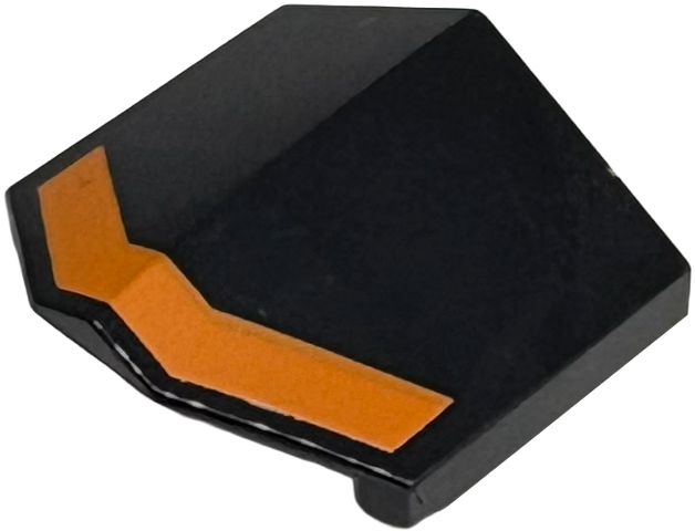 Slope, Curved 33 2 x 2 Double / Inverted with Orange Stripe Pattern