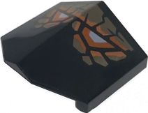 Slope, Curved 33 2 x 2 Double / Inverted with Orange and White Eyes and Dark Tan Scales Pattern