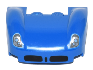 Vehicle, Mudguard 3 x 4 x 1 2/3 Curved Fenders with Silver Headlights, White Trim and Black Air Intakes Pattern