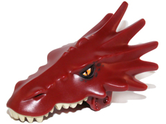 Dragon Head (LotR) Jaw Upper with Spikes with Tan Teeth and Orange Eyes Pattern