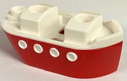Minifigure Costume Ferry Boat / Ship with Molded White Top Pattern