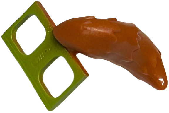 Minifigure Costume Tail Fluffy with Lime Hips Attachment Pattern - Flexible Rubber