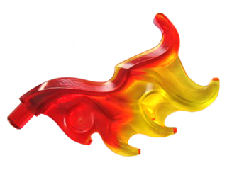 Wave Rounded Curved Wing with Bar End (Flame) with Marbled Trans-Yellow Pattern