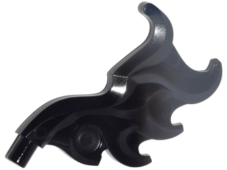 Wave Rounded Curved Wing with Bar End (Flame) with Marbled Dark Bluish Gray Pattern