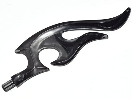 Wave Rounded Curved Double with Axle End (Flame) with Marbled Black Pattern