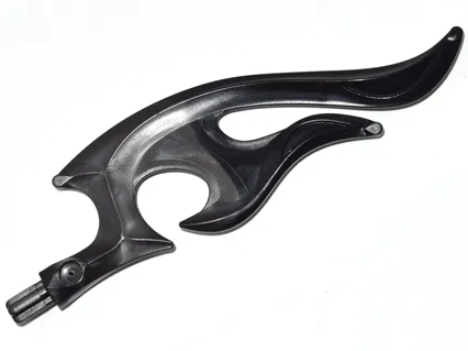 Wave Rounded Curved Double with Axle End (Flame) with Marbled Black Pattern