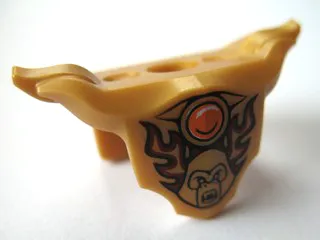 Minifigure Armor Breastplate with Shoulder Pads with Gorilla Head, Dark Red Flames, and Orange Round Jewel (Fire Chi) Pattern