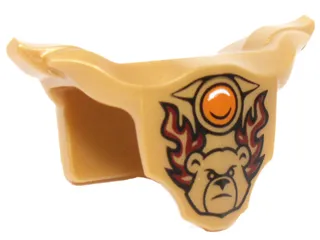 Minifigure Armor Breastplate with Shoulder Pads with Bear Head, Dark Red Flames, and Orange Round Jewel (Fire Chi) Pattern