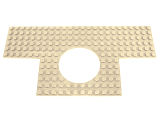 Plate, Modified 12 x 24 with 6 x 6 Square Cutouts at 2 Corners and 6 x 6 Round Cutout