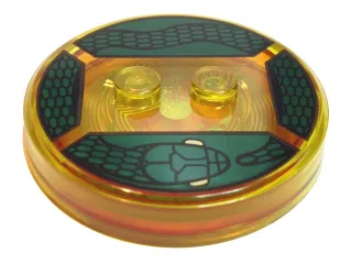 Dimensions Toy Tag 4 x 4 x 2/3 with 2 Studs and Trans-Orange Bottom with Black Snake with White Eyes on Dark Green Background Pattern (Lord Voldemort)