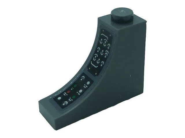 Arch 1 x 3 x 2 Inverted with Control Panels with Silver Switches and Buttons Pattern (Sticker) - Set 76139