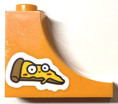 Arch 1 x 3 x 2 Inverted with Pizza Slice with Face on White Background Pattern (Sticker) - Set 41704