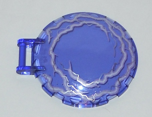 Dish 6 x 6 Inverted with Bar Handle with Silver and White Electricity Pattern