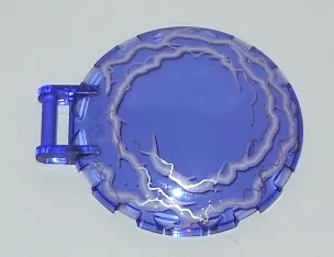 Dish 6 x 6 Inverted with Bar Handle with Silver and White Electricity Pattern