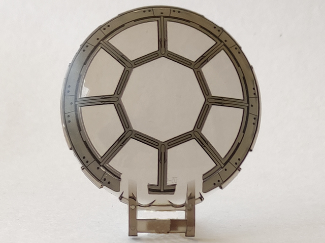 Dish 6 x 6 Inverted with Bar Handle with SW 8 Spoke Dark Bluish Gray Frame and Rivets TIE Cockpit Pattern