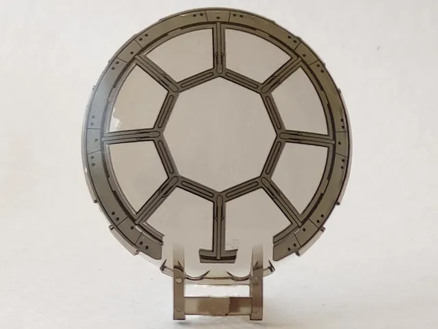 Dish 6 x 6 Inverted with Bar Handle with SW 8 Spoke Dark Bluish Gray Frame and Rivets TIE Cockpit Pattern