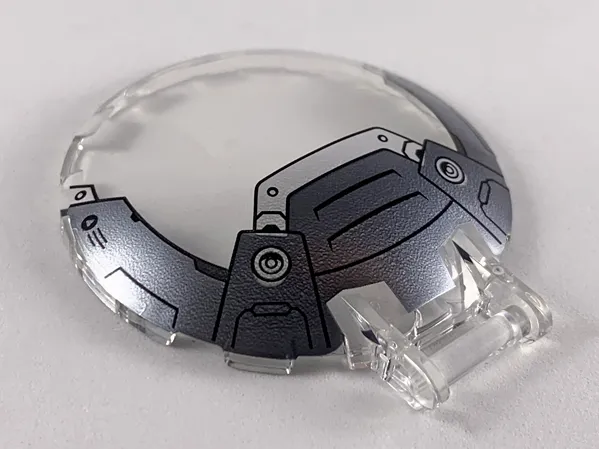 Dish 6 x 6 Inverted with Bar Handle with Dark Silver and Silver Armor Plates Pattern