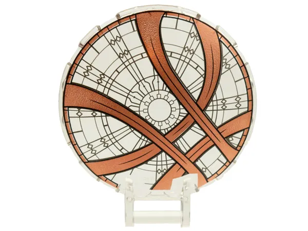 Dish 6 x 6 Inverted with Bar Handle with Sanctum Sanctorum Window with Seal of the Vishanti Copper Circle with Curved Stripes Pattern