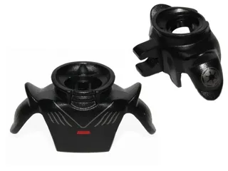 Minifigure Armor Shoulder Pads Pointed with Tall Neck Protection and Clip on Back with Silver and Red Stripes and SW Imperial Logo on Shoulders Pattern